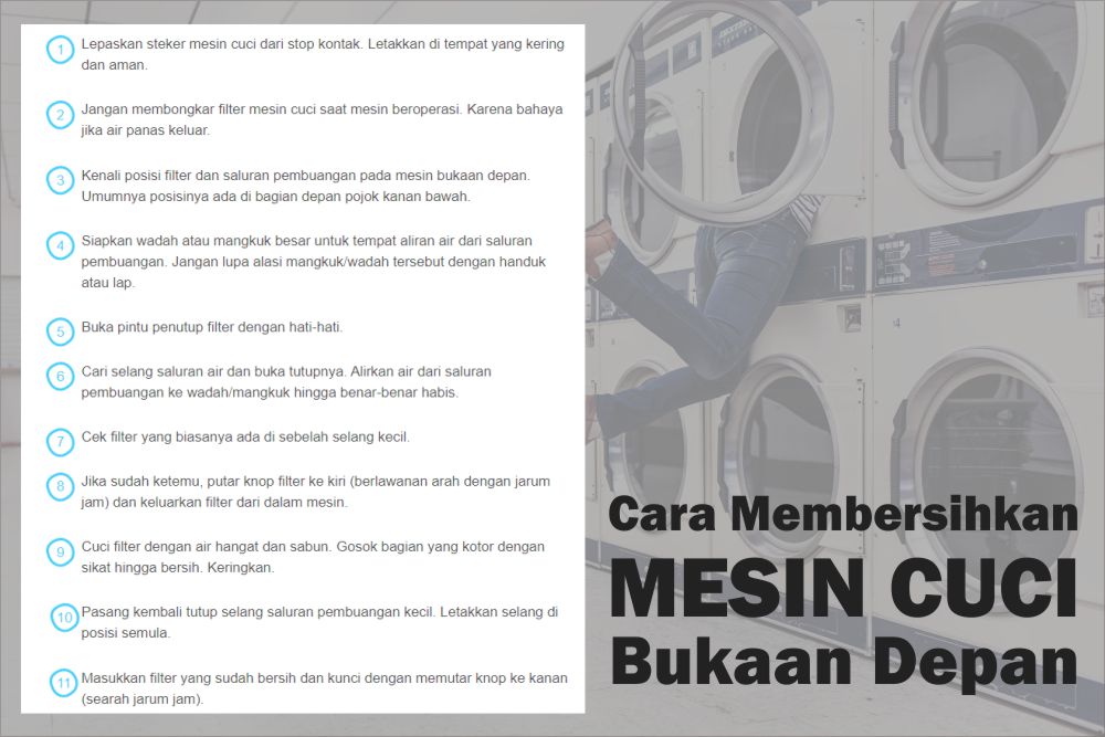 membersihkan filter mesin cuci